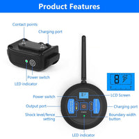 HKM-5827645 Wireless Electric Dog Fence System with Adjustable Boundary & Collar for Small to Large Dogs