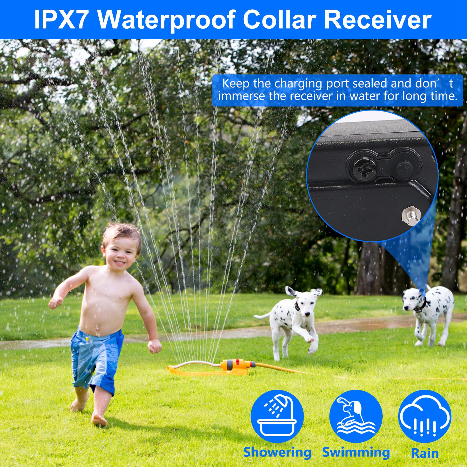 HKM-5827645 Wireless Electric Dog Fence System with Adjustable Boundary & Collar for Small to Large Dogs