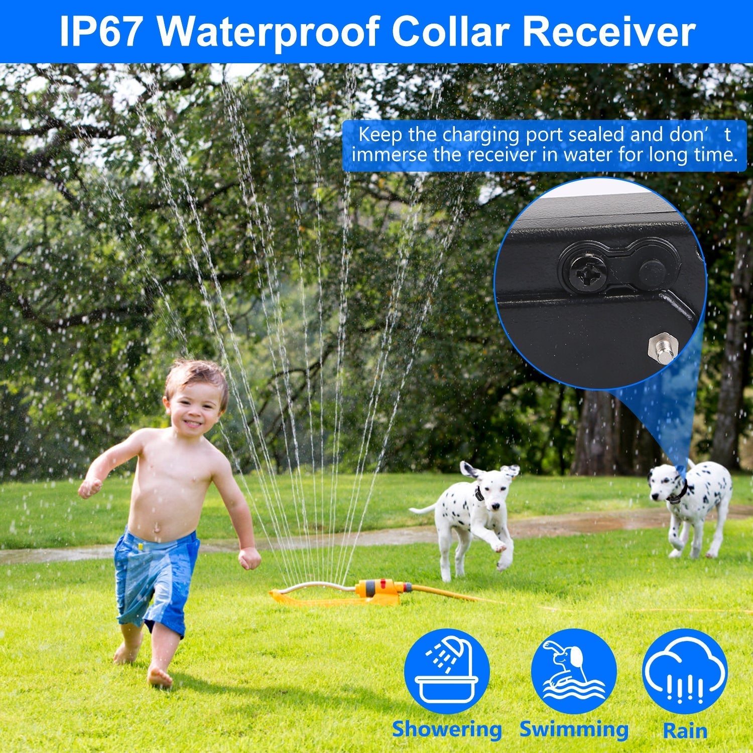 HKM-5827645 Wireless Electric Dog Fence System with Adjustable Boundary & Collar for Small to Large Dogs