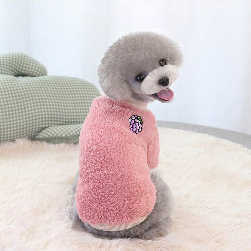 HKM-5828541 Cozy Two-Legged Fleece Sweater for Small and Medium Pets in Vibrant Colors