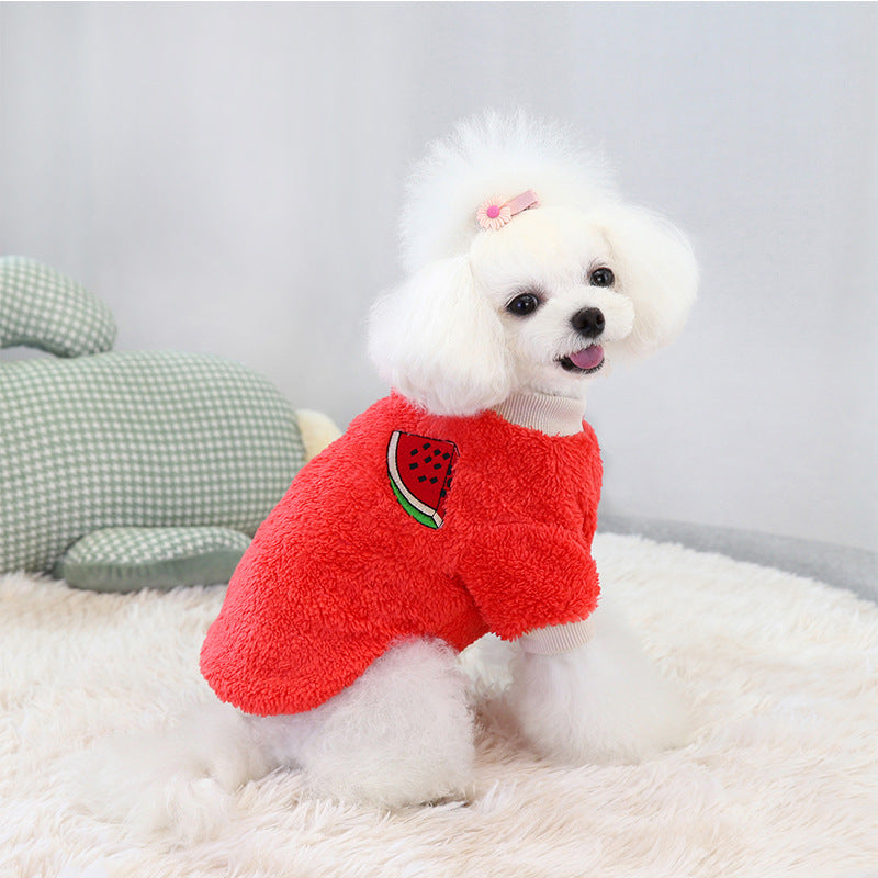 HKM-5828541 Cozy Two-Legged Fleece Sweater for Small and Medium Pets in Vibrant Colors