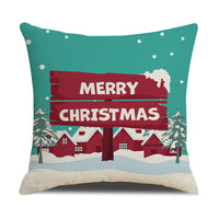 HKM-582931 Cartoon Print Christmas Pillowcase Cover – Festive Linen Cushion Cover 45x45cm