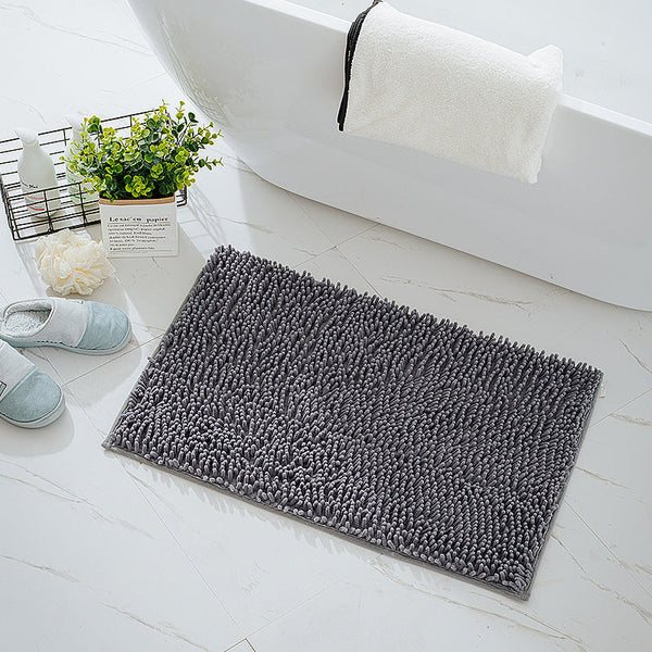 HKM-5829821 Anti-Skid Rectangular Bathroom Mat - Water Absorbent Polyester in Multiple Colors and Sizes