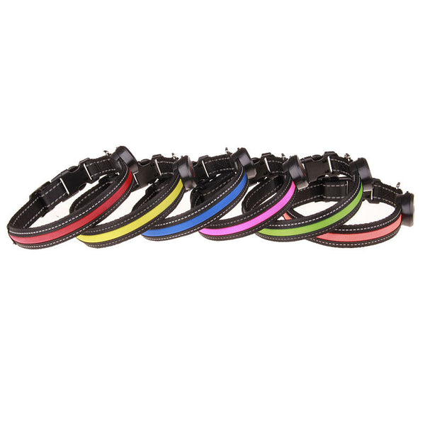 HKM-5829949 Luminous Dog Collar with Adjustable Lengths (S: 28CM-40CM, M: 33CM-50CM, L: 38CM-60CM)