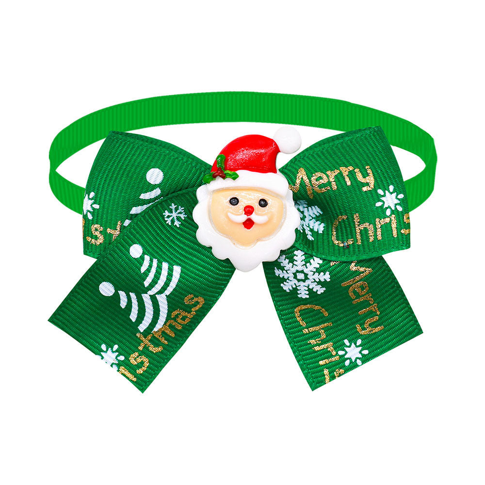 HKM-5830205 Christmas Pet Bow Tie Accessory for Dogs and Cats - Red and Green Design, Multiple Patterns Available