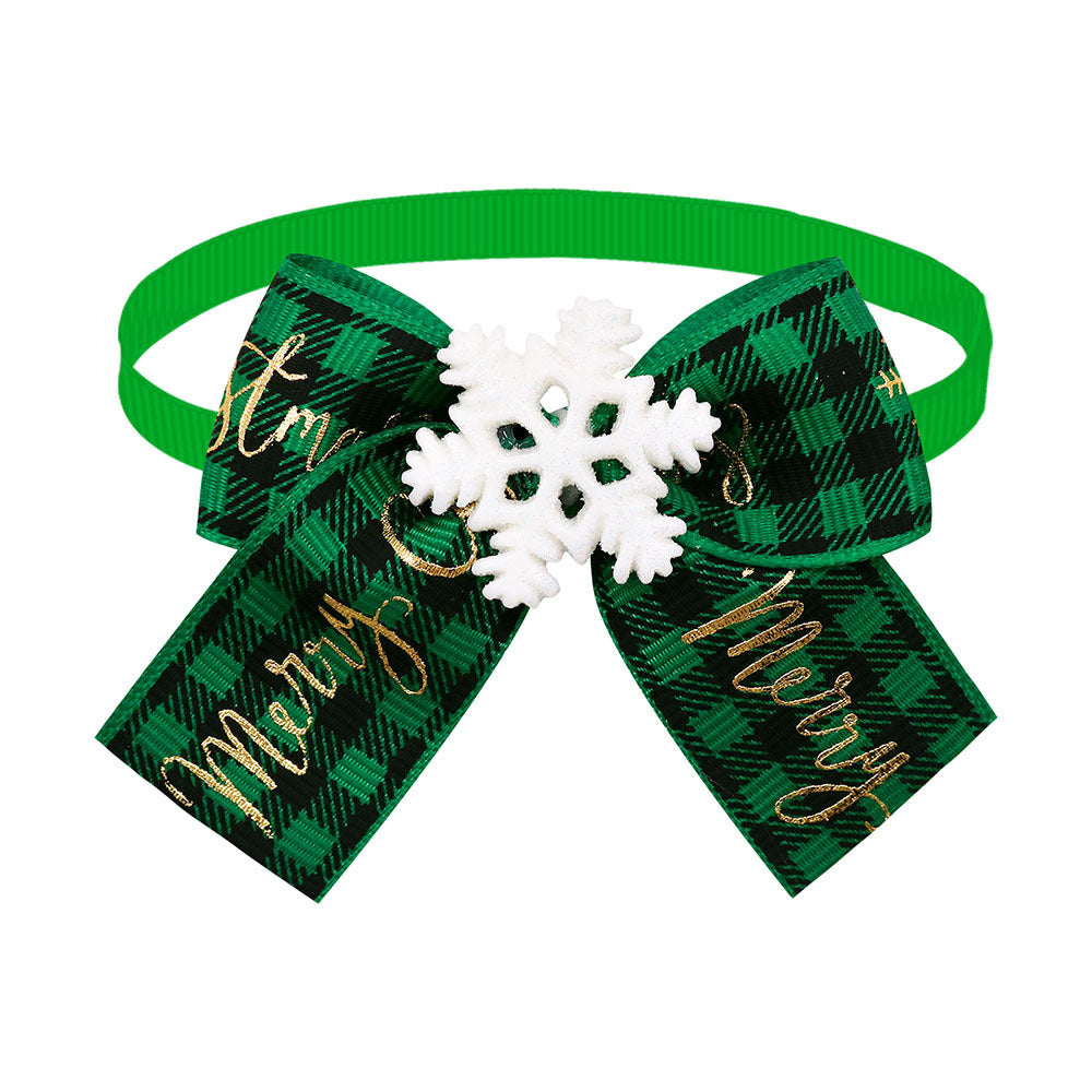 HKM-5830205 Christmas Pet Bow Tie Accessory for Dogs and Cats - Red and Green Design, Multiple Patterns Available