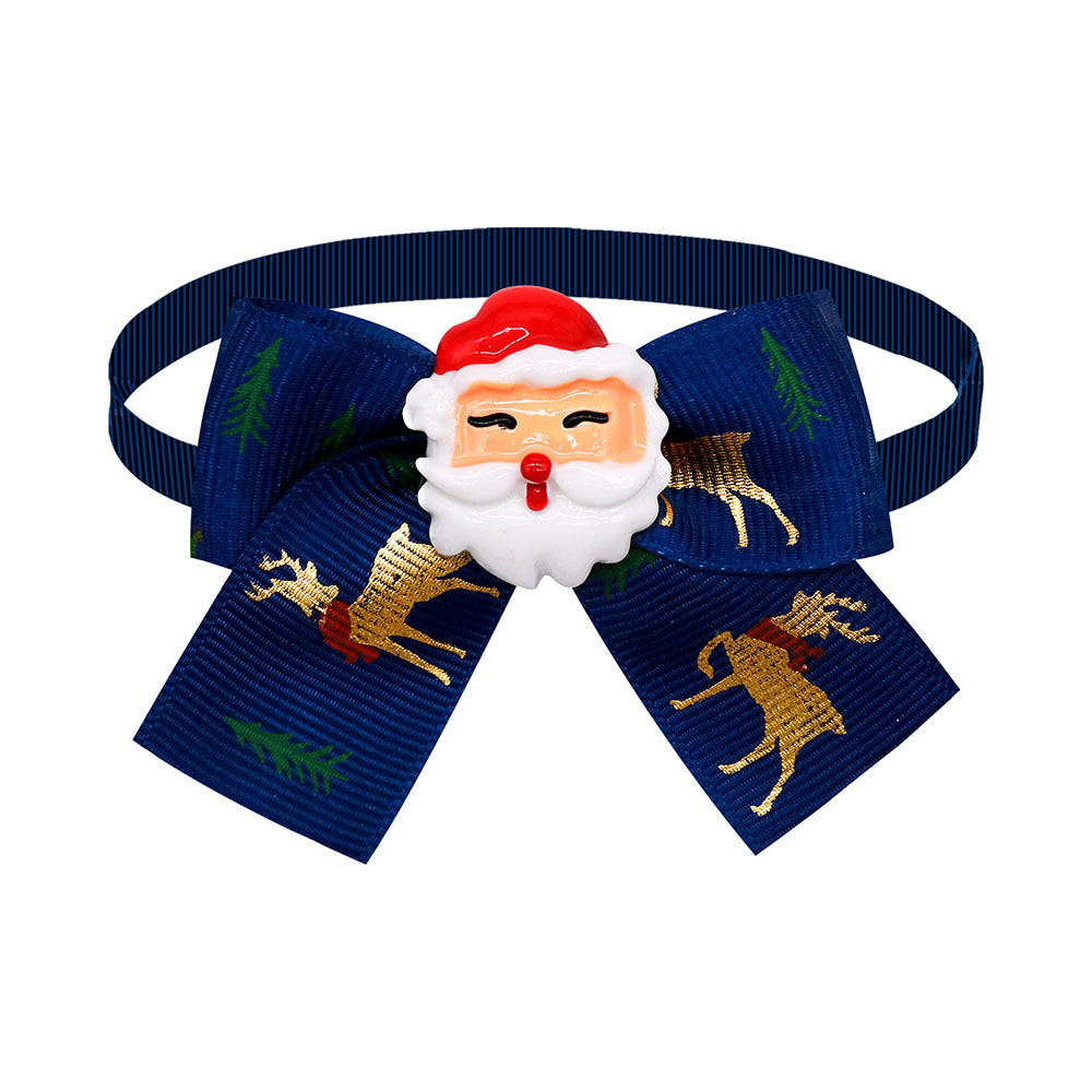 HKM-5830205 Christmas Pet Bow Tie Accessory for Dogs and Cats - Red and Green Design, Multiple Patterns Available