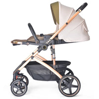 HKM-583059 Luxury 3-in-1 Foldable Travel Baby Stroller with Car Seat and Bassinet Functionality