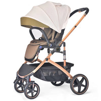 HKM-583059 Luxury 3-in-1 Foldable Travel Baby Stroller with Car Seat and Bassinet Functionality