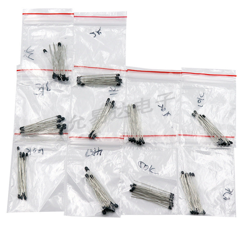 HKM-583059 NTC Thermal Resistor Pack 1K-100K, 3950B, 100 Pieces, Low Power, Metal Film