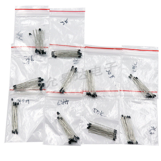 HKM-583059 NTC Thermal Resistor Pack 1K-100K, 3950B, 100 Pieces, Low Power, Metal Film