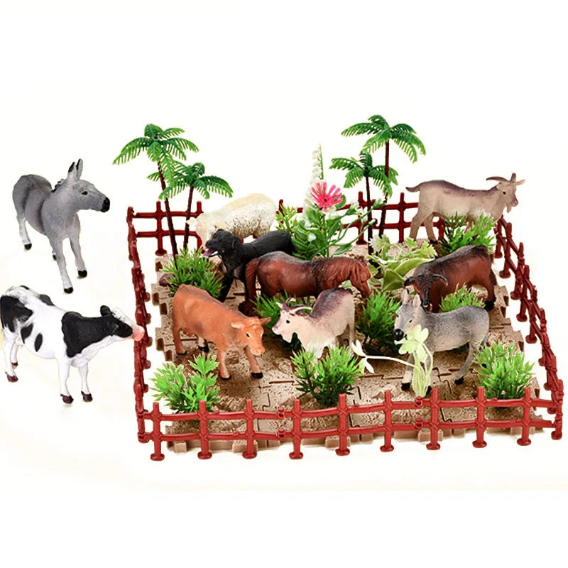 HKM-583123 Farm Animal Toy Set for Pretend Play - Soft Plastic Models for Kids Ages 3+