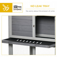 HKM-5831613 62" Wooden Rabbit Hutch with Wheels and Multiple Lockable Doors