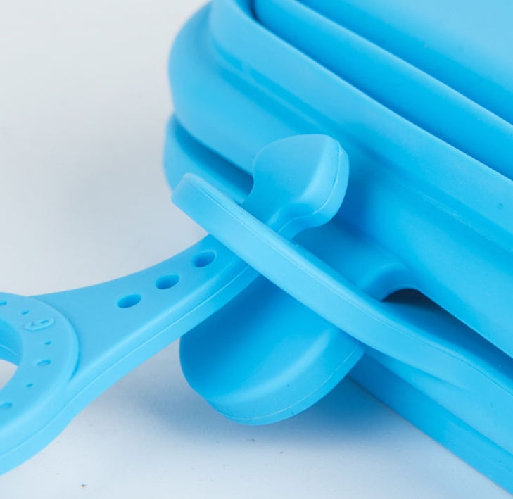 HKM-5831741 Collapsible Silicone Double Bowl for Dogs and Cats - Portable Feeding Dish for Food and Water
