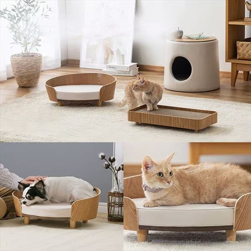 HKM-5831997 Wooden Cat Nest Sofa Bed for Pets - Cozy and Durable Design