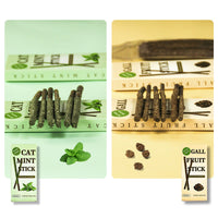 HKM-5832765 Natural Cat Snack - Wood Polygonum Peppermint Stick, 6-Piece Box, Insect & Cat Mint Flavor, 25g