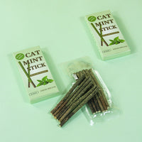 HKM-5832765 Natural Cat Snack - Wood Polygonum Peppermint Stick, 6-Piece Box, Insect & Cat Mint Flavor, 25g