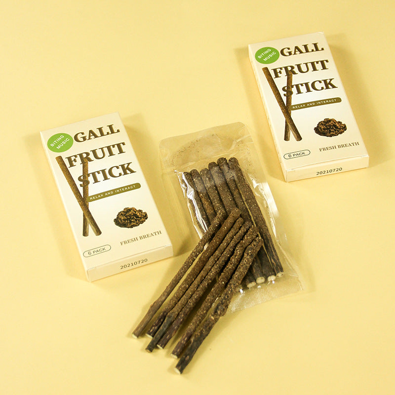 HKM-5832765 Natural Cat Snack - Wood Polygonum Peppermint Stick, 6-Piece Box, Insect & Cat Mint Flavor, 25g