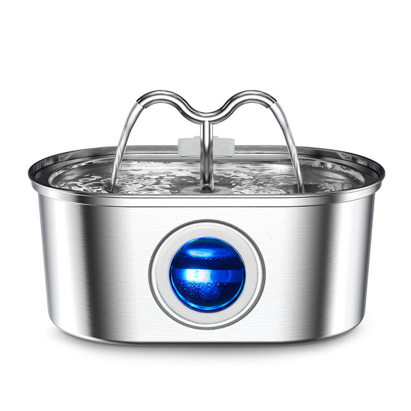 HKM-5833789 Stainless Steel Pet Water Dispenser for Cats and Dogs, Detachable with Pump and Filter Components