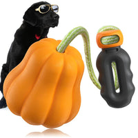 HKM-5836349 Durable Interactive Dog Rope Fetch Toy for Medium and Large Dogs - Teeth Cleaning Pumpkin Design