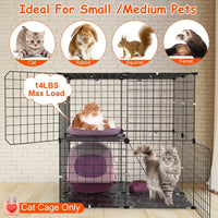 HKM-5837373 2-Tier Cat Cage Playpen with Climbing Ladder and Dual Doors for Small Pets, Detachable Indoor Enclosure for Cats, Ferrets, and More