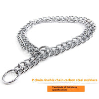 HKM-5837501 Stainless Steel Double Row Dog Collar - Durable Design for All Seasons, 2.0*30cm & 3.0*50cm Options