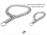 HKM-5837501 Stainless Steel Double Row Dog Collar - Durable Design for All Seasons, 2.0*30cm & 3.0*50cm Options