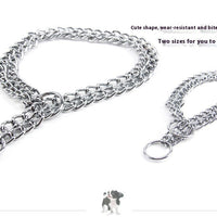 HKM-5837501 Stainless Steel Double Row Dog Collar - Durable Design for All Seasons, 2.0*30cm & 3.0*50cm Options