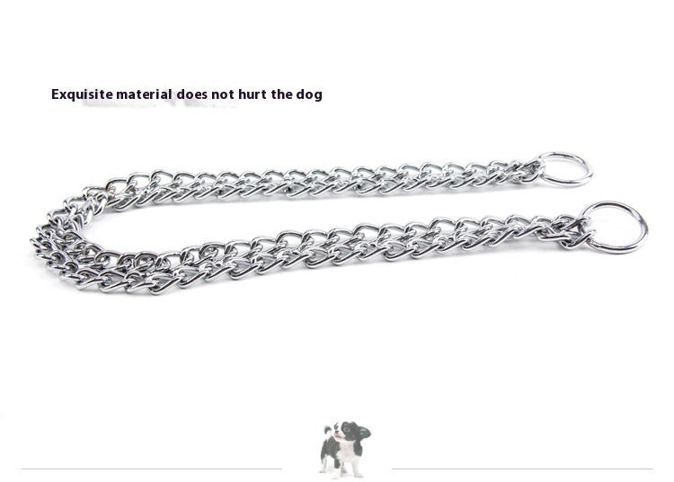 HKM-5837501 Stainless Steel Double Row Dog Collar - Durable Design for All Seasons, 2.0*30cm & 3.0*50cm Options