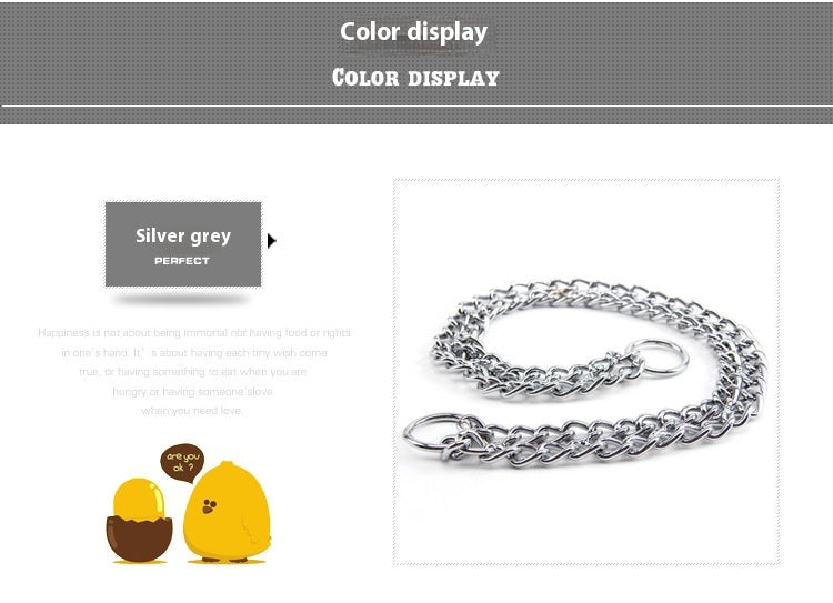 HKM-5837501 Stainless Steel Double Row Dog Collar - Durable Design for All Seasons, 2.0*30cm & 3.0*50cm Options