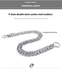 HKM-5837501 Stainless Steel Double Row Dog Collar - Durable Design for All Seasons, 2.0*30cm & 3.0*50cm Options