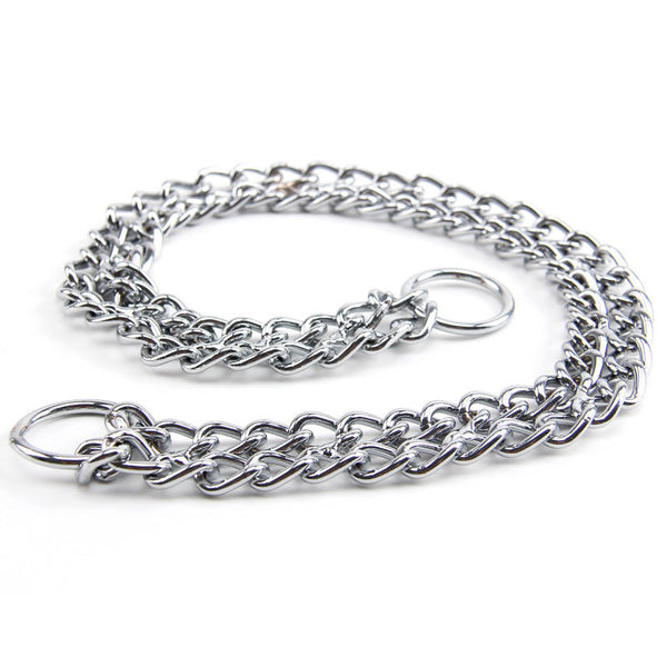 HKM-5837501 Stainless Steel Double Row Dog Collar - Durable Design for All Seasons, 2.0*30cm & 3.0*50cm Options