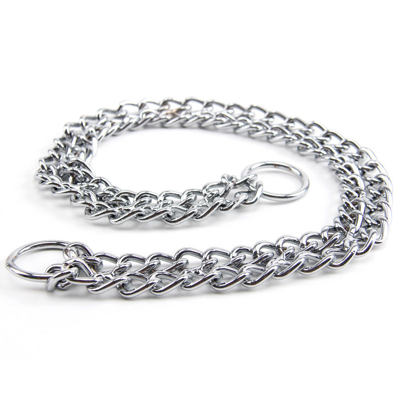 HKM-5837501 Stainless Steel Double Row Dog Collar - Durable Design for All Seasons, 2.0*30cm & 3.0*50cm Options