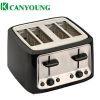 HKM-583763 Extra-Wide 4-Slice Toaster with Bagel and Defrost Functions, 6-Shade Settings, and Hinged Crumb Tray