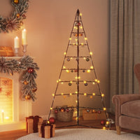 HKM-583827 Modern Black Metal Christmas Tree - 180 cm Height, Powder-Coated Steel, Assembly Required
