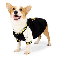 HKM-5838781 Medium Dog Polar Fleece Baseball Sweater – Red & Black, Sizes M to XXL