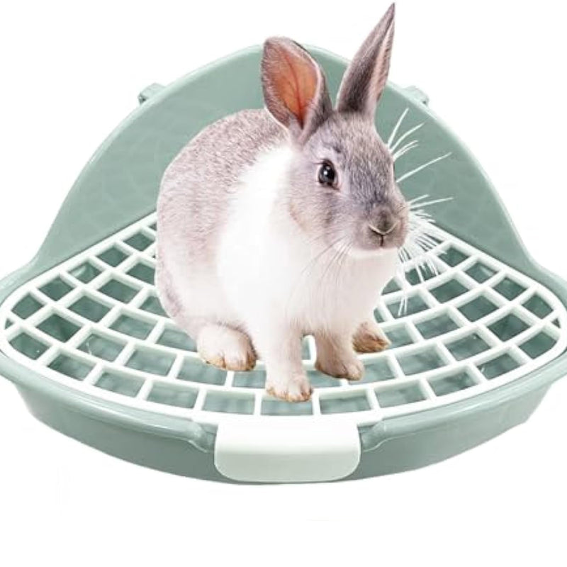 HKM-584019 Rabbit Corner Litter Box for Small Pets - Perfect Potty Trainer for Hamsters, Guinea Pigs, Ferrets, and Chinchillas