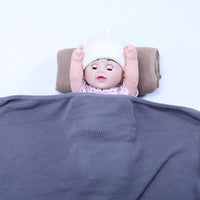 HKM-584019 Soft Knitted Cotton Baby Blanket for Infants - Cozy Nap Cover in Various Colors, Suitable for All Seasons