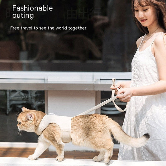 HKM-5842749 Adjustable Pet Harness and Leash Set for Cats in Various Colors and Sizes