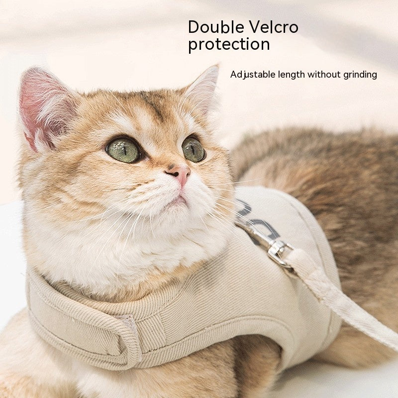 HKM-5842749 Adjustable Pet Harness and Leash Set for Cats in Various Colors and Sizes