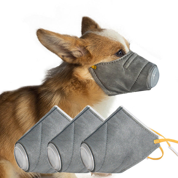 HKM-5843133 Soft Cotton Dog Face Mask for Respiratory Protection - Anti-fog, Anti-dust, PM2.5 Filter - S, M, L Sizes