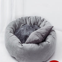HKM-5843517 Soft and Comfortable Winter Pet Bed with Pp Cotton Filling in Light Gray or Pink Options
