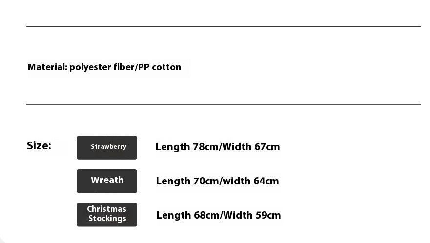 HKM-5843645 Creative Christmas Mat - Christmas Wreath, Strawberry, and Socks Designs, PP Cotton Lining, Size M