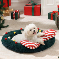 HKM-5843645 Creative Christmas Mat - Christmas Wreath, Strawberry, and Socks Designs, PP Cotton Lining, Size M
