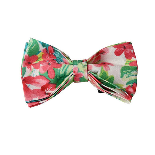 HKM-584403 Red Floral Print Dog Leash and Collar Set with Bow Accessories