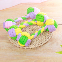 HKM-5844285 Candy Color Cotton Rope Dumbbell Toy for Dogs – Cotton Knot Design, 20*6.5cm