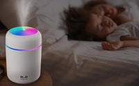 HKM-584531 300ml Portable Cool Mist Humidifier with Multicolor LED Light and Auto Shut-Off