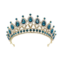 HKM-584595 Baroque Princess Crown with Leaf Design in KC Gold and Ancient Bronze Finishes