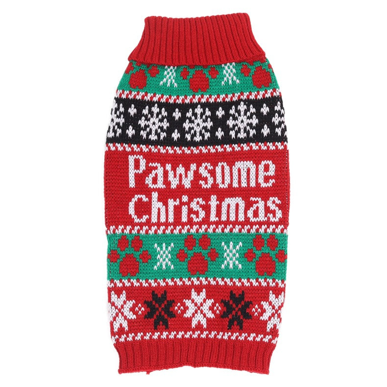 HKM-5847229 Cozy Acrylic Pet Sweater for Small Dogs and Cats - Winter Jacket with Cartoon Design, Available in Multiple Sizes