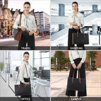 HKM-584723 Elegant Women’s Handbag Set with Anti-Theft Shoulder Bag, Wallet, and Laptop Tote with USB Port